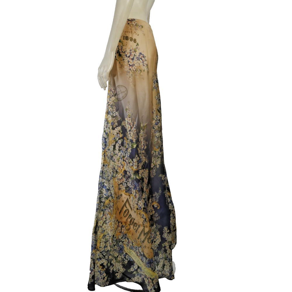 Zimmermann Tama Bias Forget Me Not Flare Skirt Silk Satin Organza Floral Maxi 1 - Picture 10 of 16